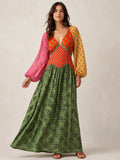 Reversible Patchwork Boho Maxi Dress