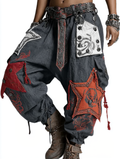 Men's Halloween themed contrasting pants for summer and autumn c72a