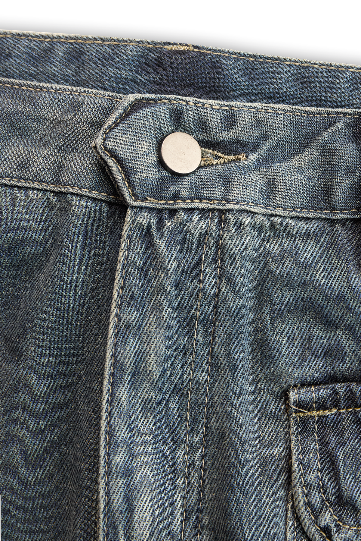 Casual Fashion Gradient Washed Denim Blue Gray Loose Pants