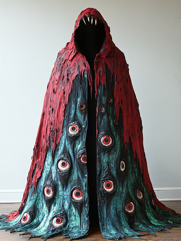 Halloween exaggerated design hooded cape  690f