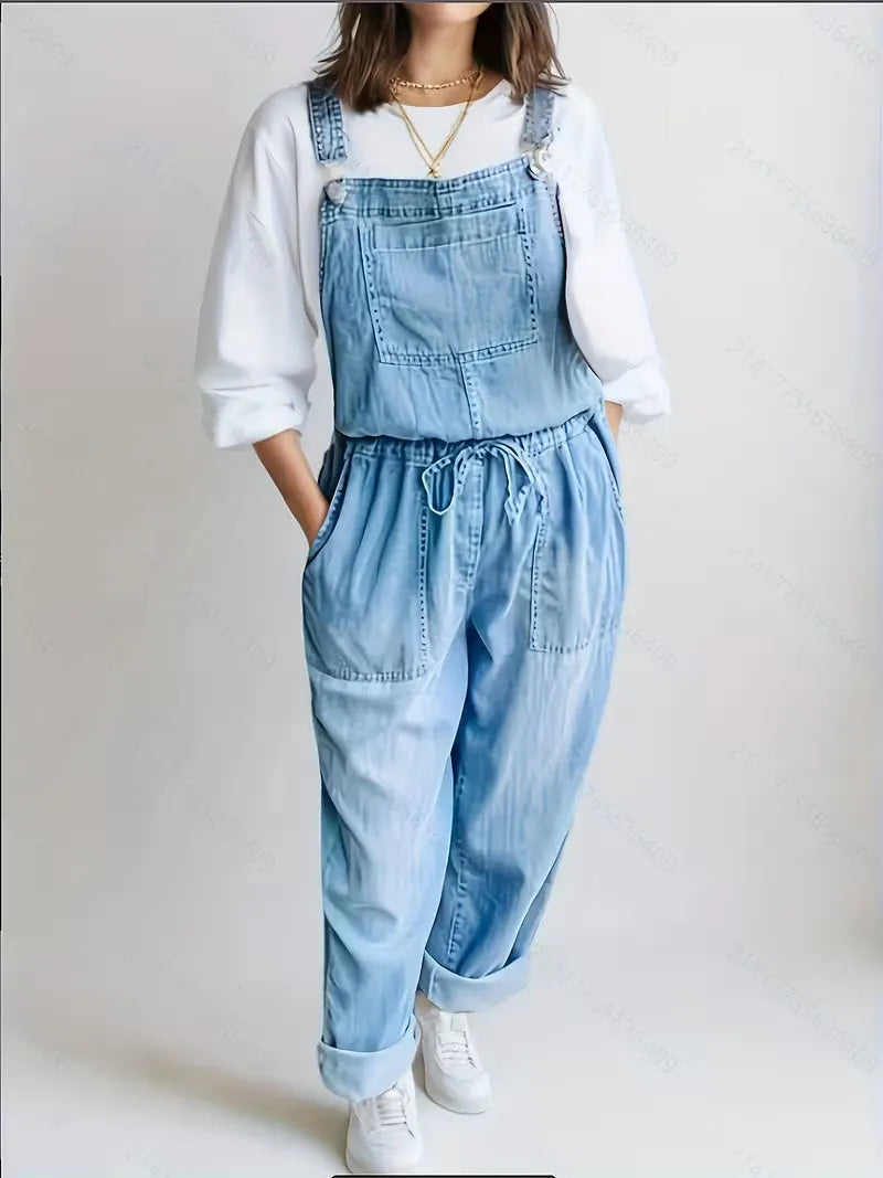 Denim Overalls for Women Relaxed Fit Classic Casual Style