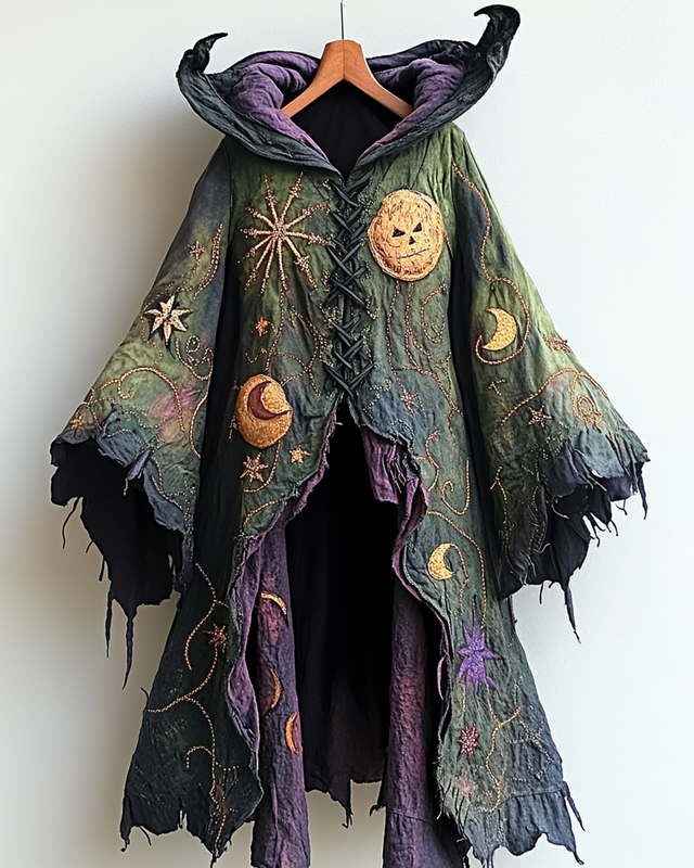 Women's Halloween Themed Embroidered Irregular Cape 25ea
