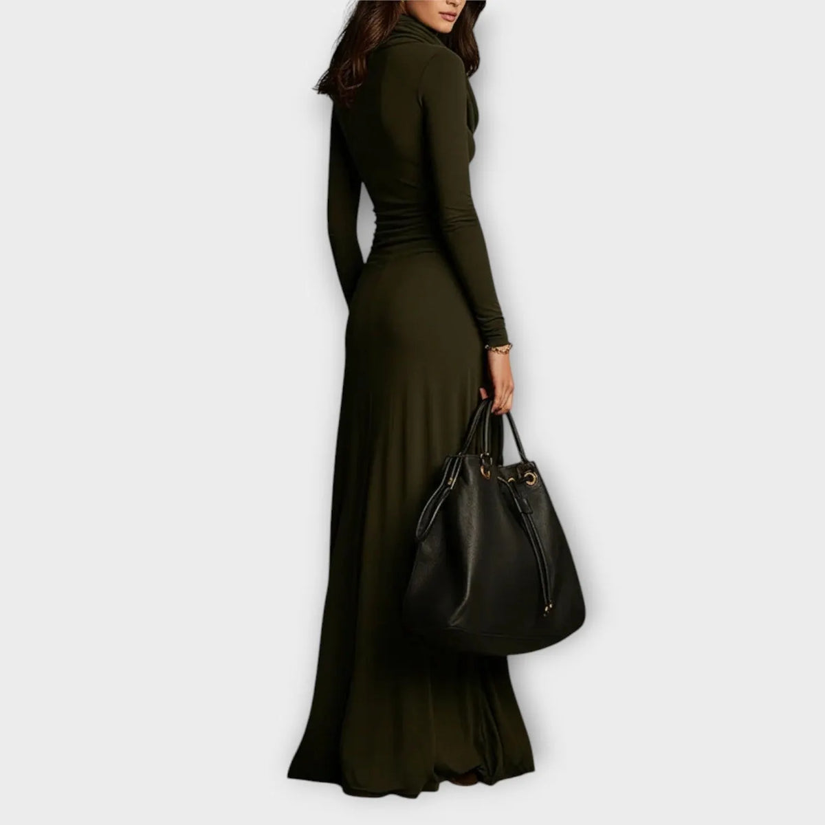 Draped Silhouette Maxi Dress