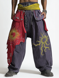 Summer and autumn Japanese men's loose contrast color retro trousers pants 4a47