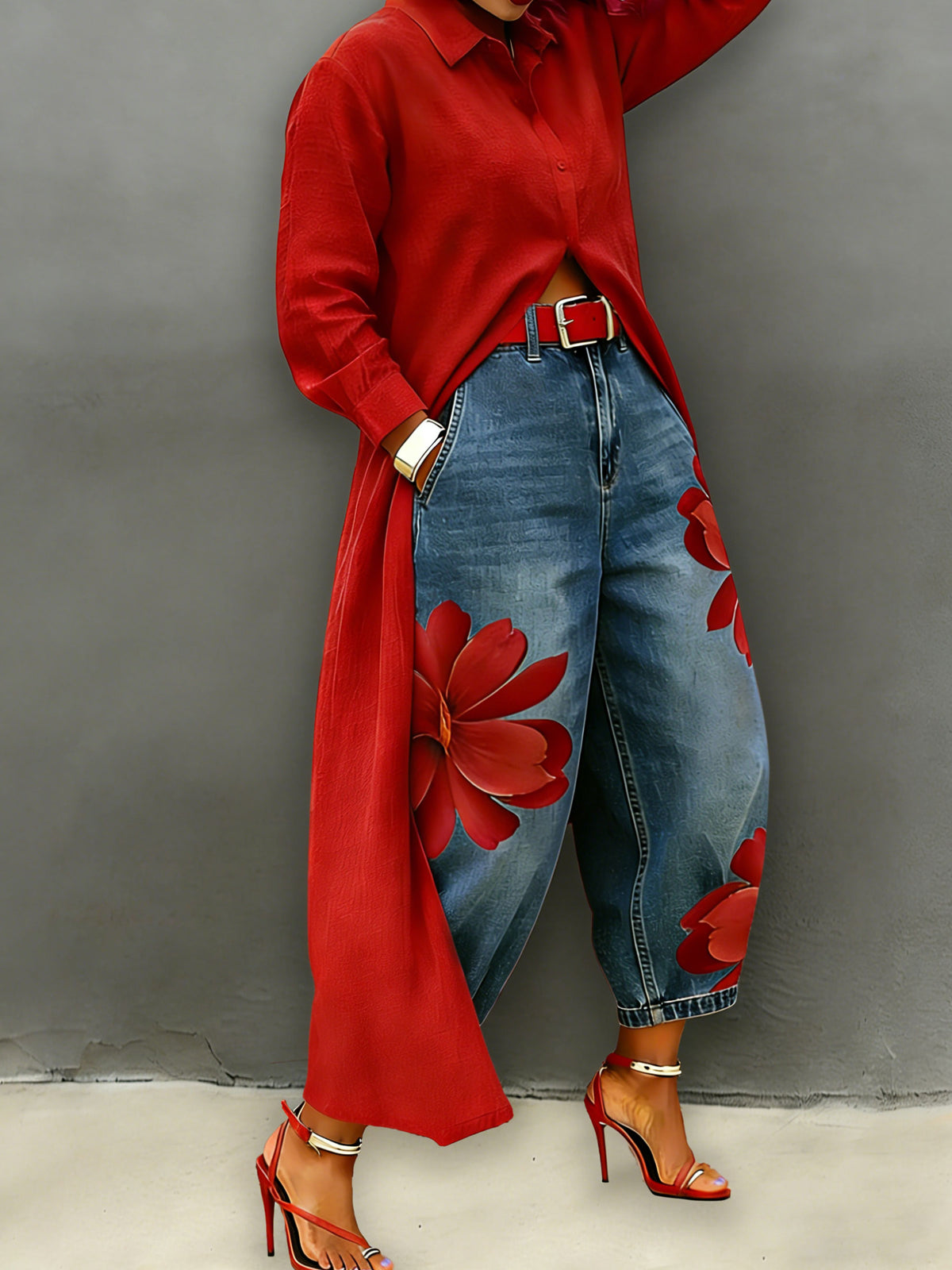 Women's Casual Loose Cotton Shirt Collar Blouse Loose Long Sleeve Daily Top