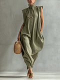 Olive Relaxed O-Line Maxi Dress