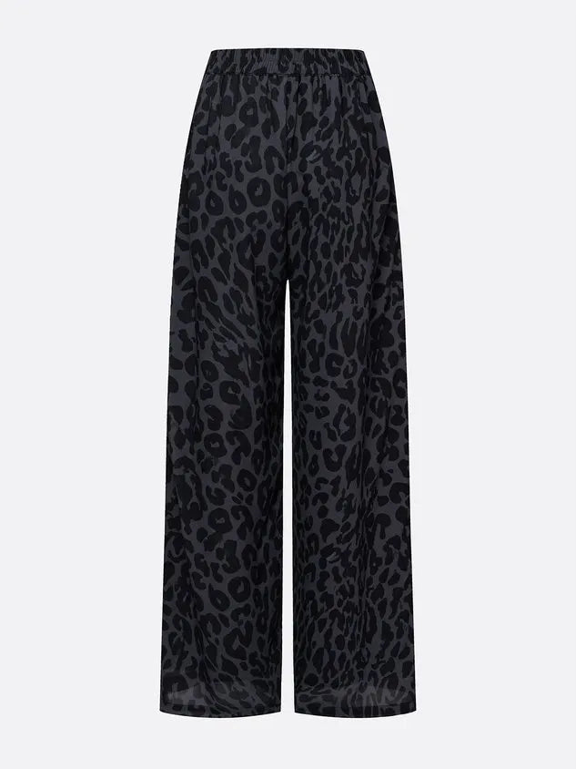Casual Leopard Printing Wide Leg Pants