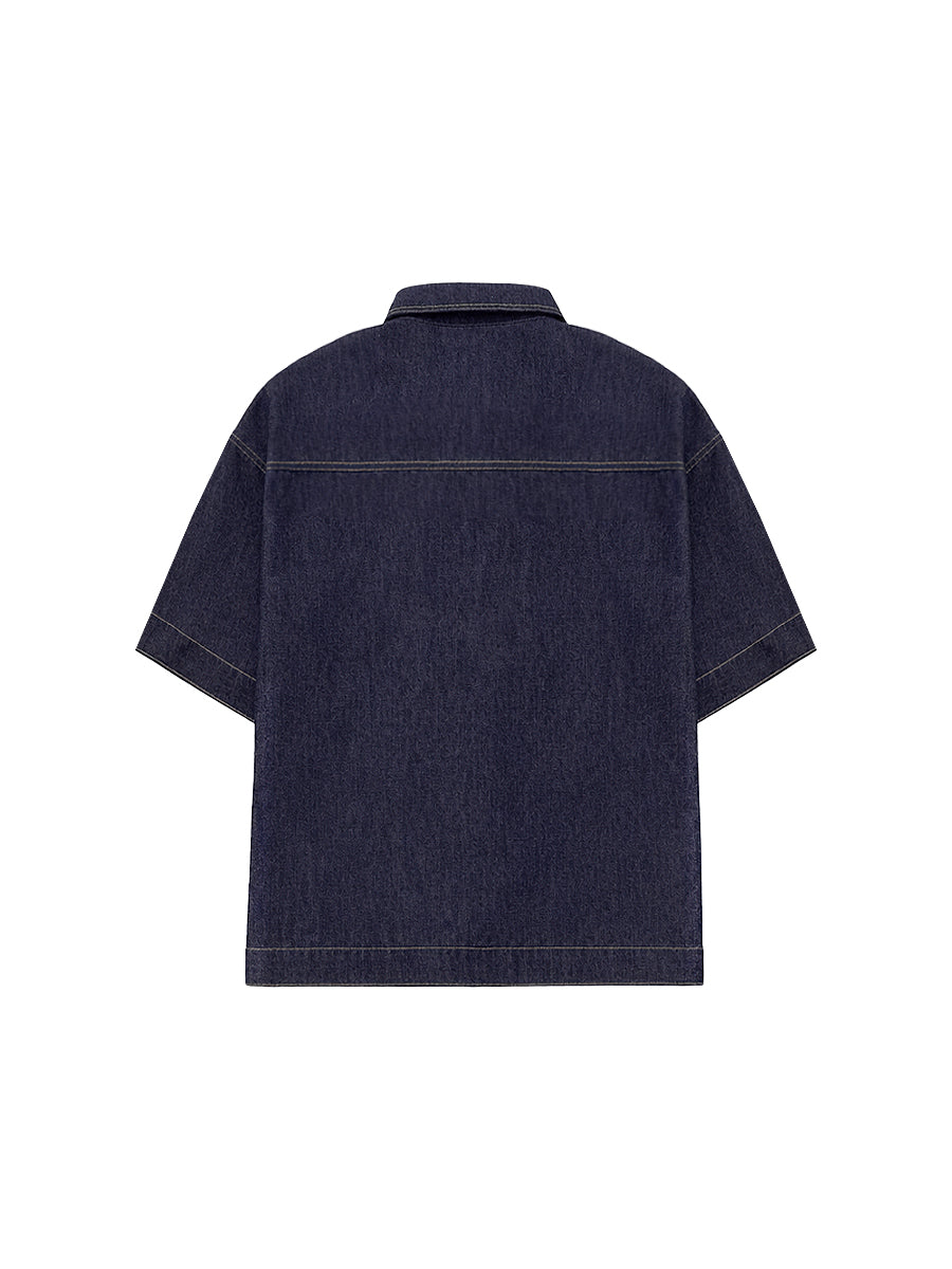 Half Sleeves Loose Buttoned Lapel Blouses&Shirts Tops