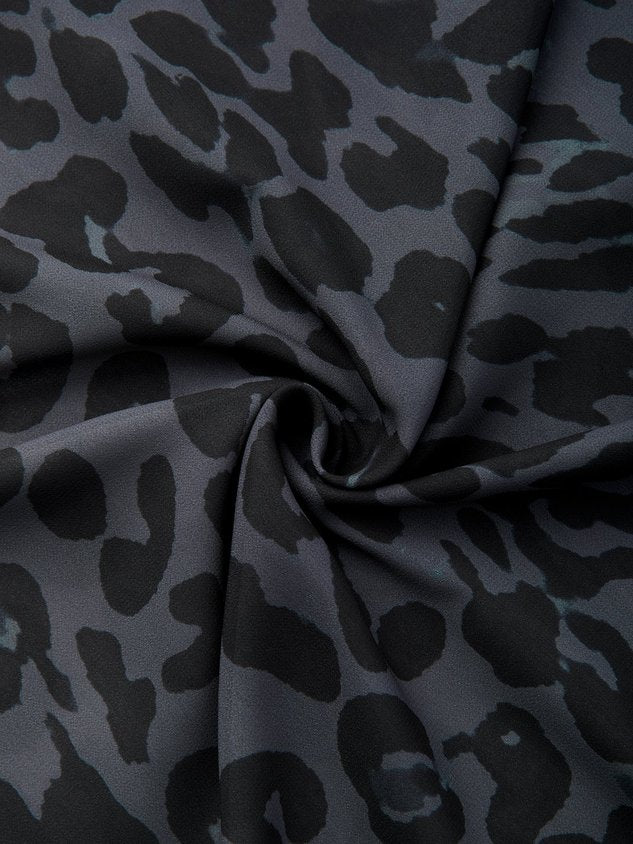 Casual Leopard Printing Shawl Collar Blouse