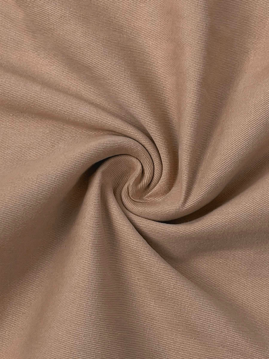 Loose Wide Leg Pleated Pockets Solid Color Pants