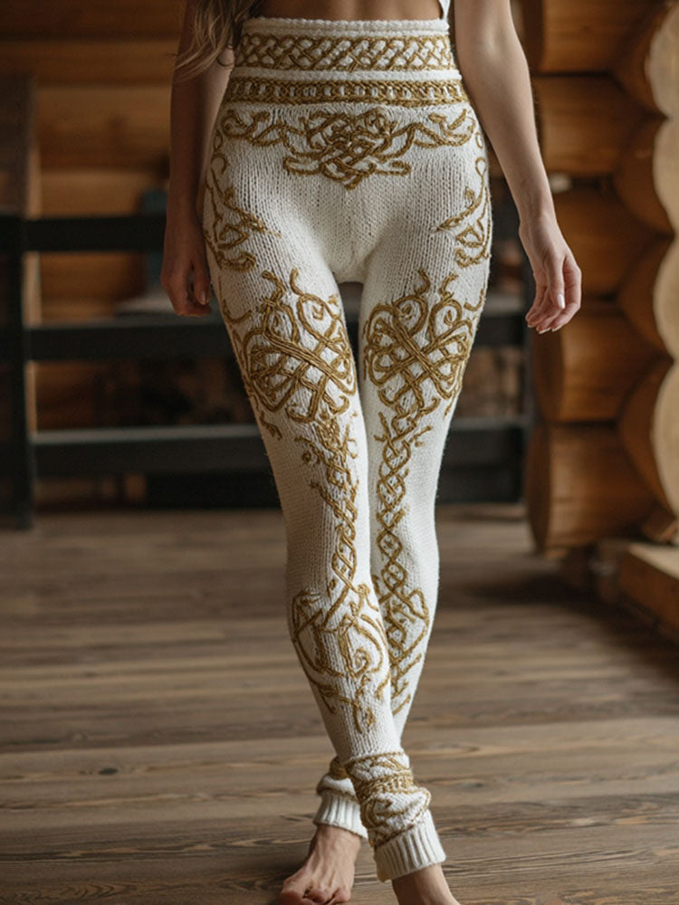 Women‘s Vintage Viking Tribal Celtic Art Cozy Leggings