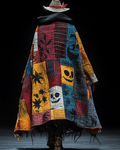 Men's Printed Plaid Contrast Hooded Oversized Coat e1cb