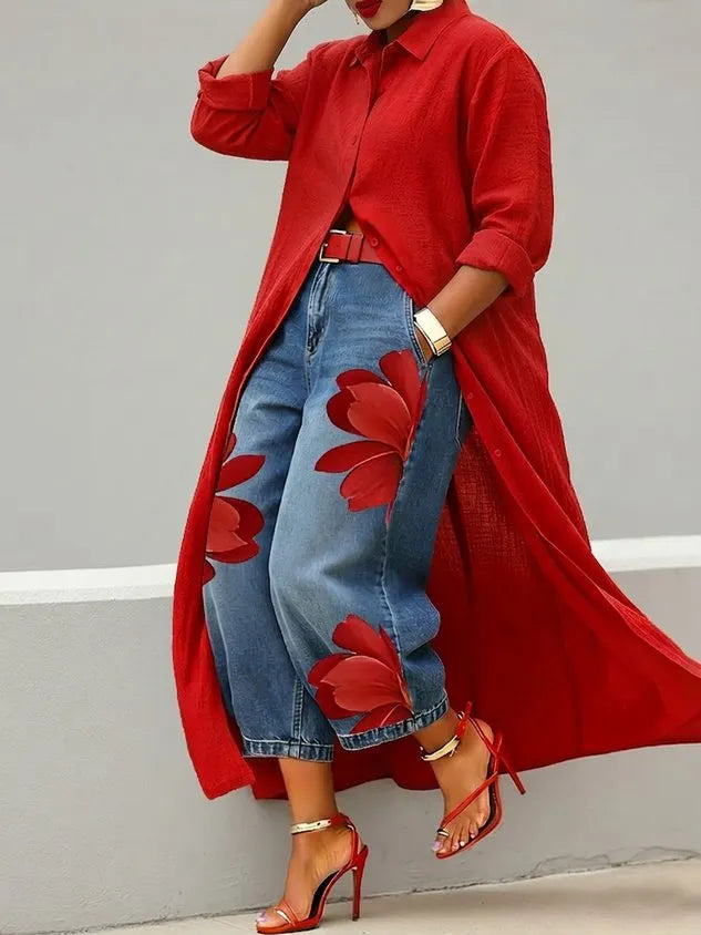 Casual Zipper Loose Bloomers Ankle Pants O-Line Daily Trousers