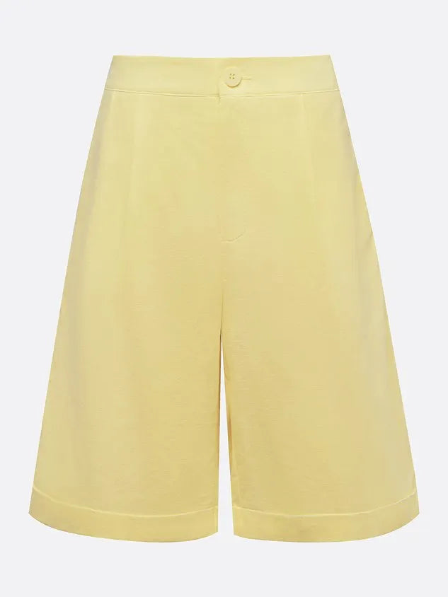 Cotton And Linen Casual Plain Straight  Shorts