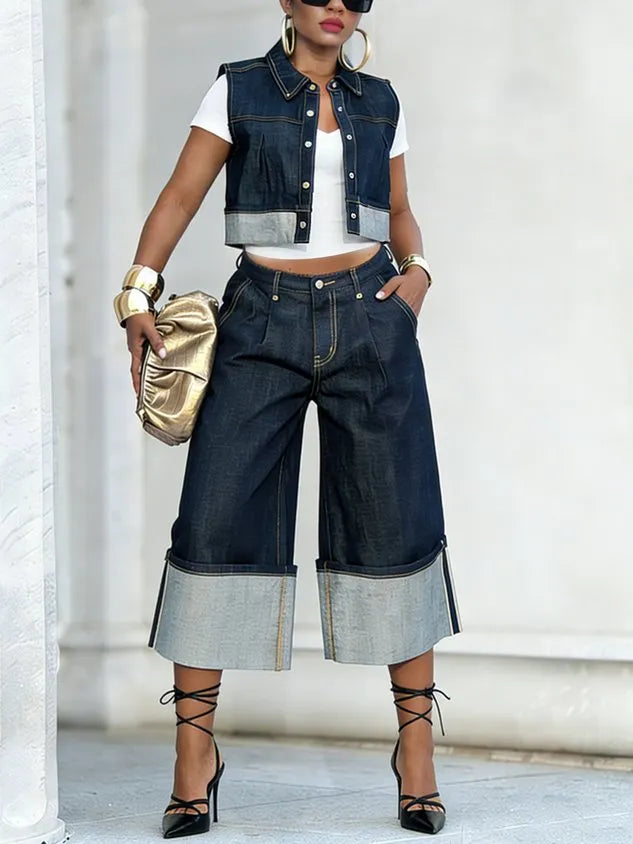 Plain Urban Loose Soft Tencel Denim Jeans