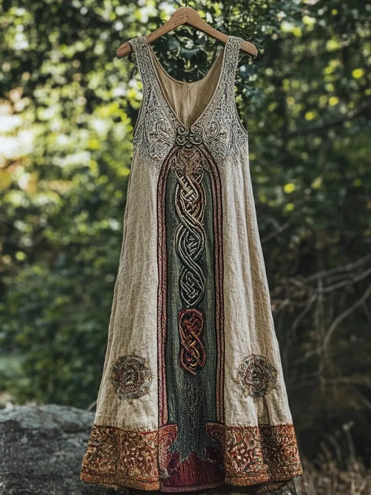 Vintage Celtic Myths Linen Tank Dress