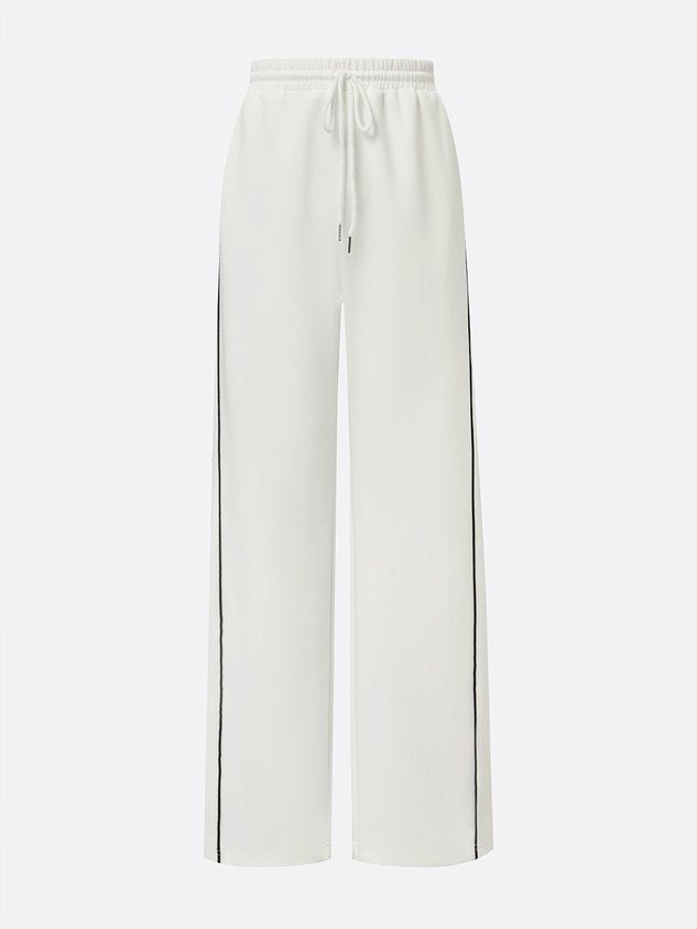 Casual High Waist Wide Leg Pants Color Block H-Line Daily Trousers