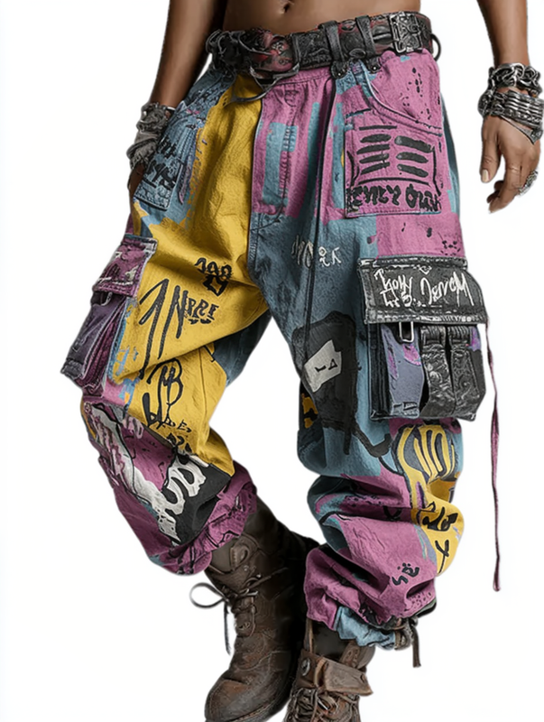 Men's Halloween themed contrasting pants for summer and autumn 22ae
