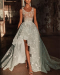 Women's Sleeveless Irregular Star Sequin Dress