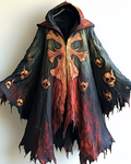 Halloween Themed Gradient Skull Hooded Cape f07a
