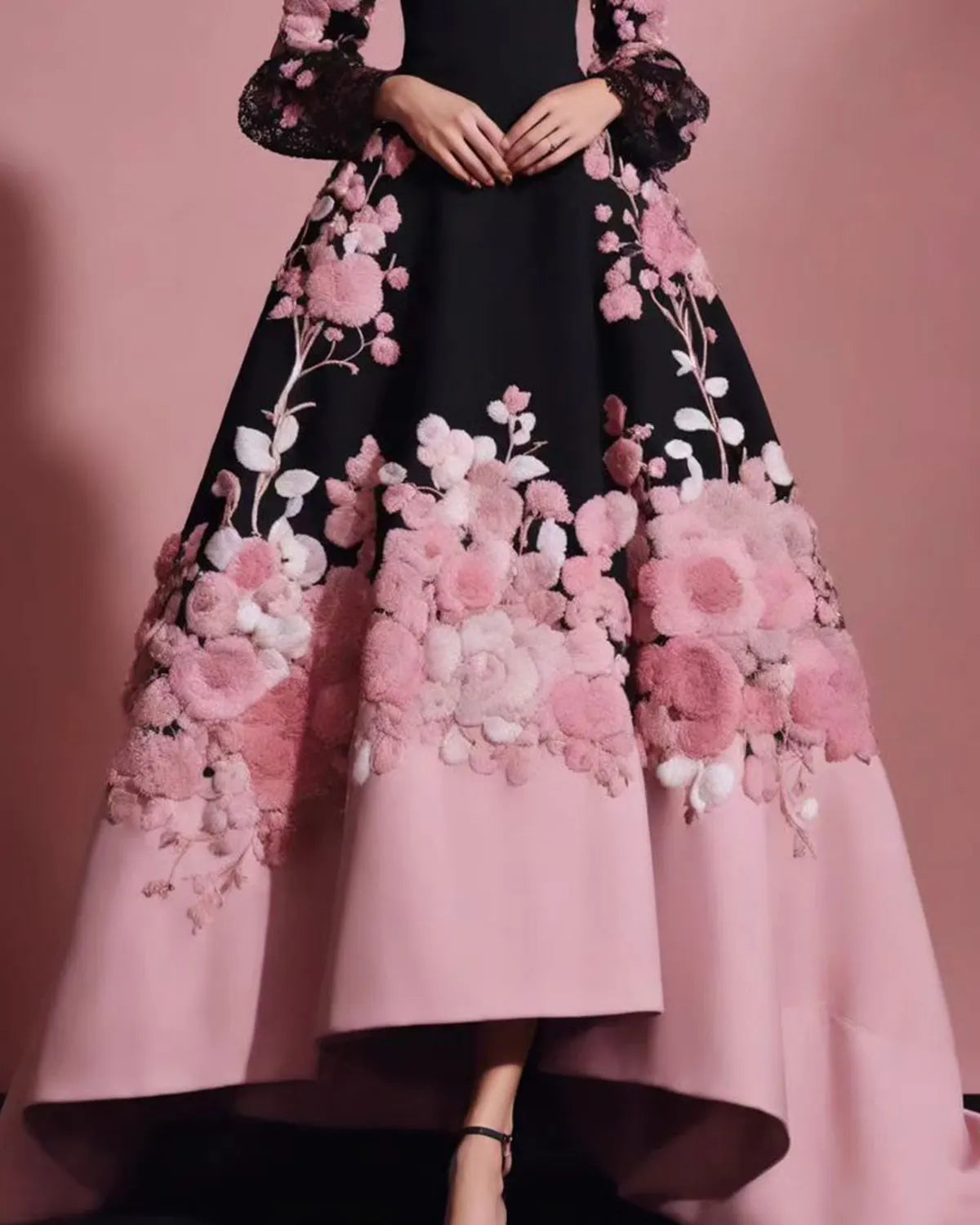 Elegant Embroidered Flower Dress
