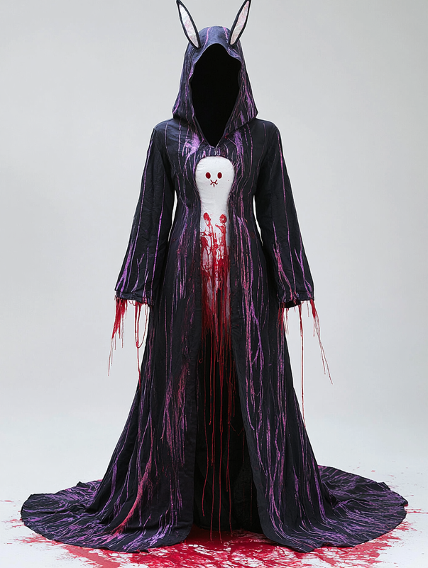 Women's Halloween Exaggerated Design Cape Dress a0b7