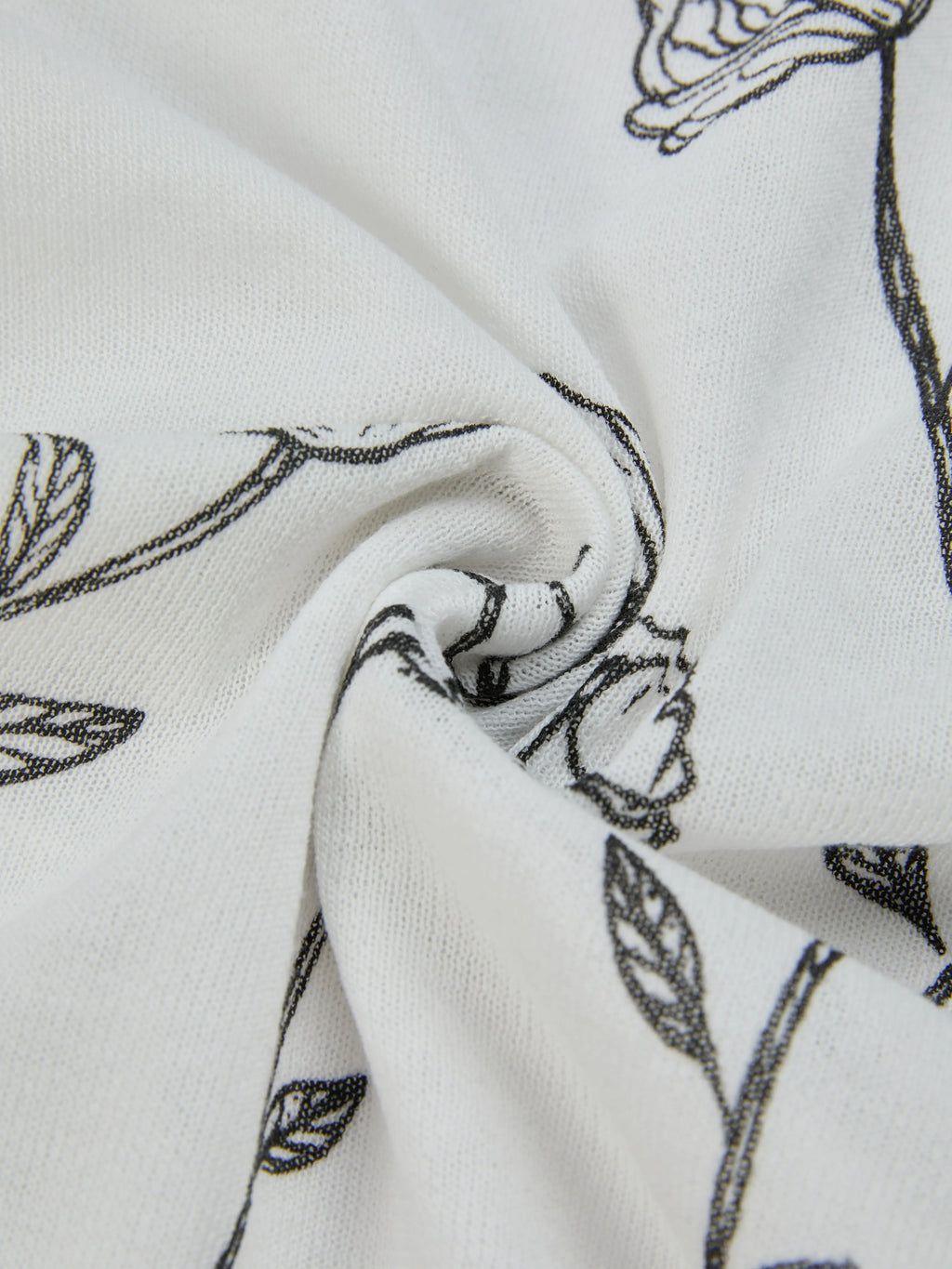 Sweater, Short Sleeves, Shawl Collar, Floral, Button Design, Inner Vest Not Included, White