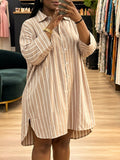 Stripe Oversized Shirt Mini Dress