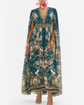 Button Dress With Cape