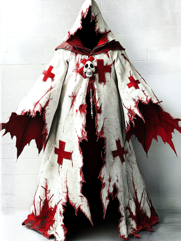 Halloween exaggerated design hooded cape f080