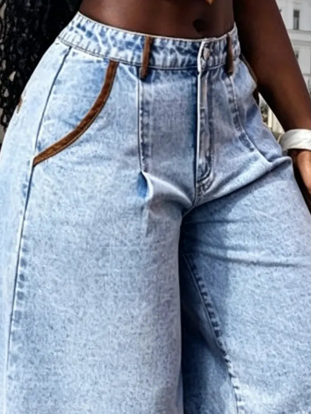 Plain Casual Denim Shorts
