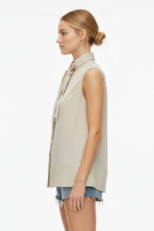 STITCH DETAIL DETACHABLE BOW TOP