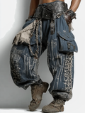 Men's Halloween themed contrasting pants for summer and autumn 9985