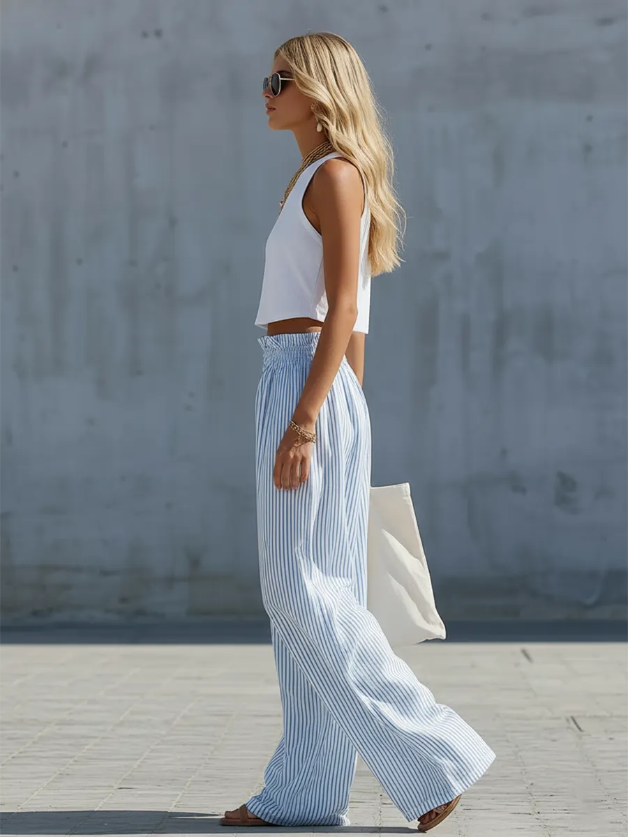 Stylish Casual White Cotton Tank Top