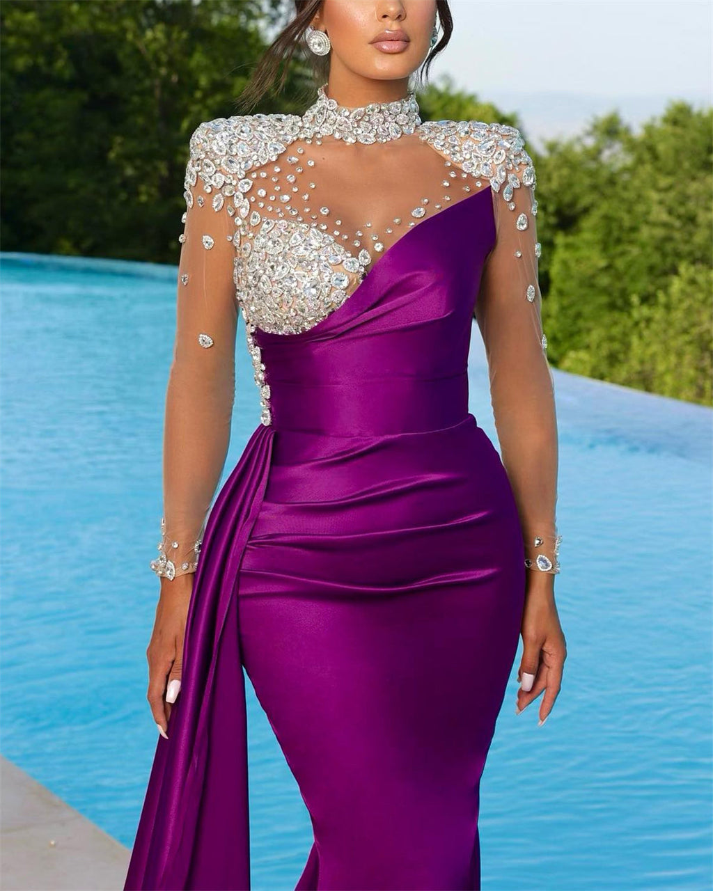 Women's Mesh Sequin Stitching Dress