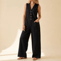 Solaine – Women's breezy button front jumpsuit