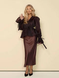 Sheer Blouse & Slip Dress Set