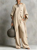 Linen Oversized Tunic & Wide‑Leg Pants Co‑Ord Set