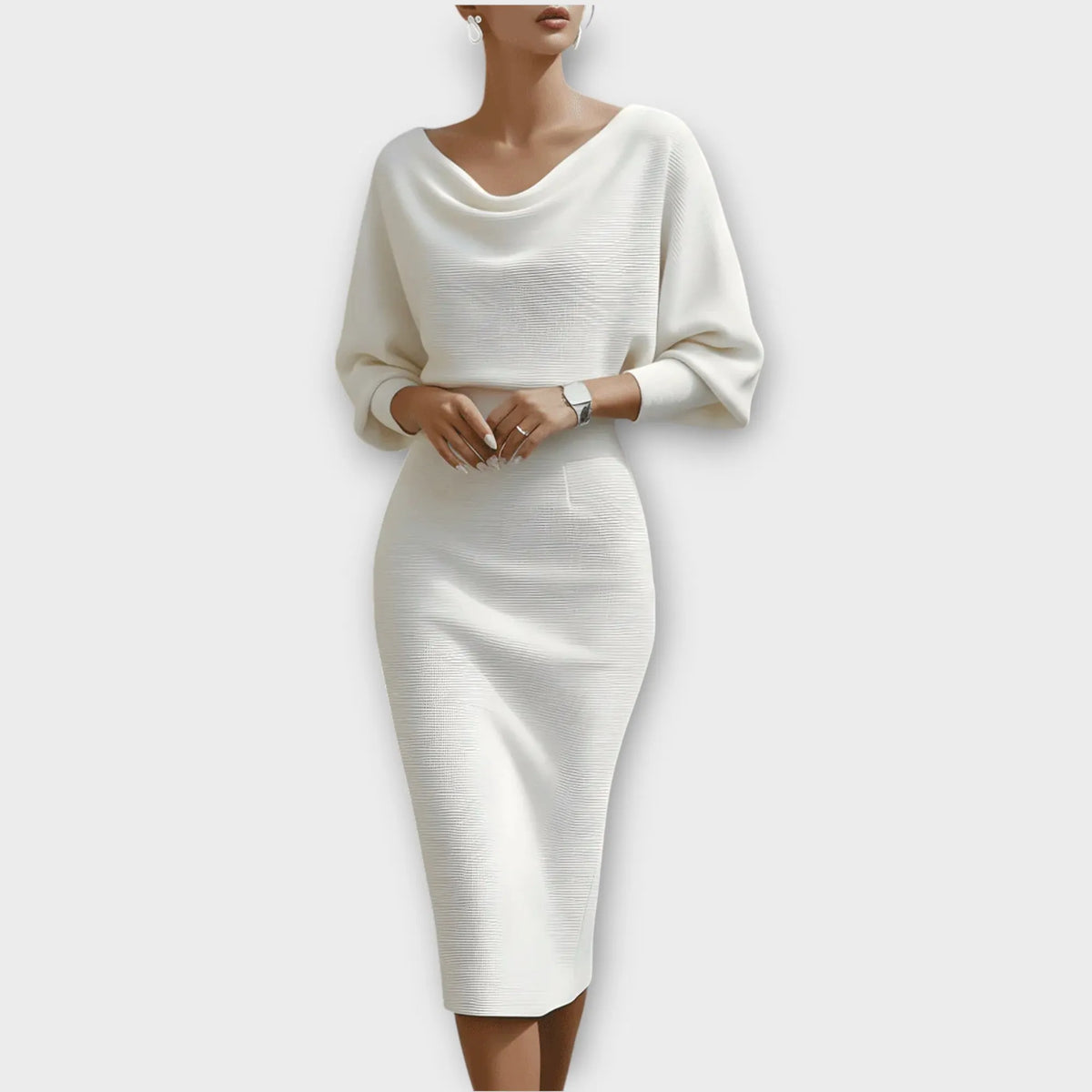 Elegant Draped Midi Dress