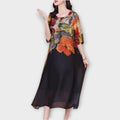 Elegant Floral Print Maxi Dress