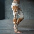 Vintage Viking Tree Of Life Celtic Knot Art Knit Jacquard Cozy Leggings