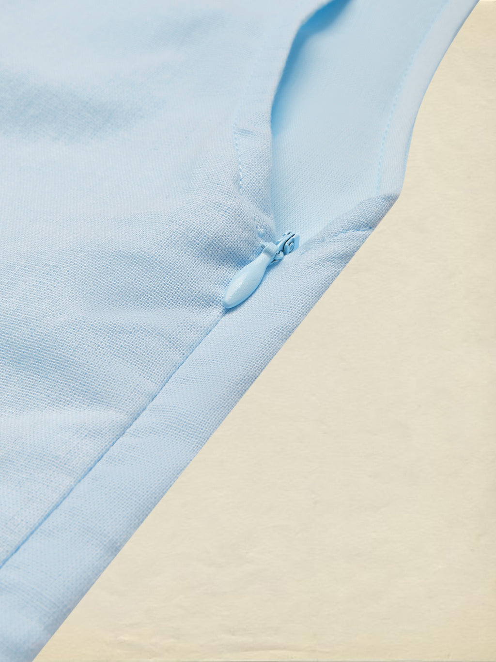 Midi Linen Dress, Crew Collar, Cap Sleeve,  Button Down, Cottagecore, Linen Blend, Blue