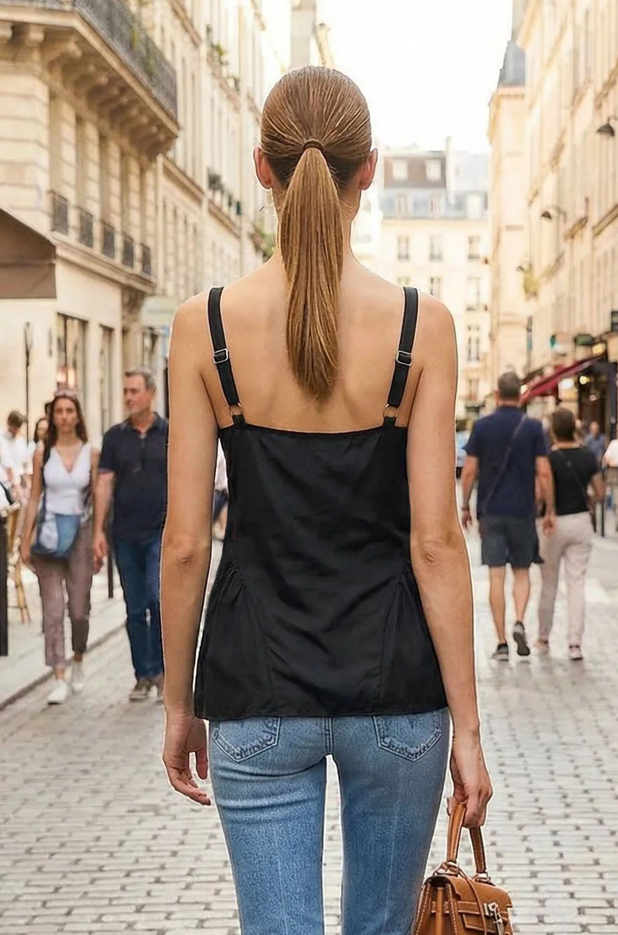 SIDE FRILL DETAIL BOW TOP