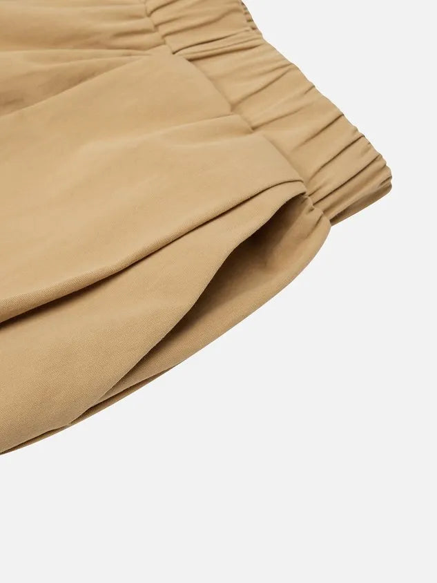 Casual Cotton Wide-Leg Cropped Pants