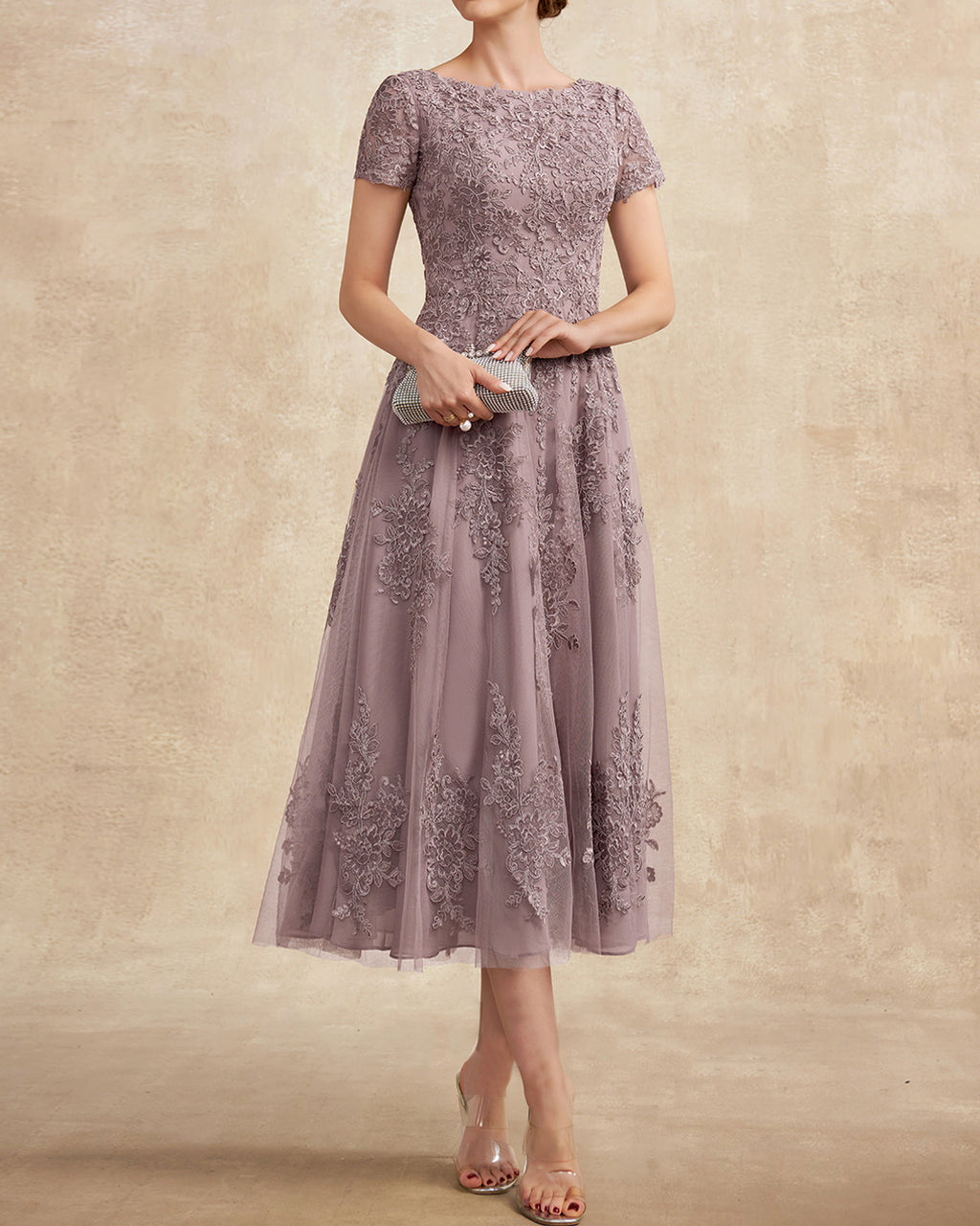 Fashion Elegant Lace Embroidered Dress - 01