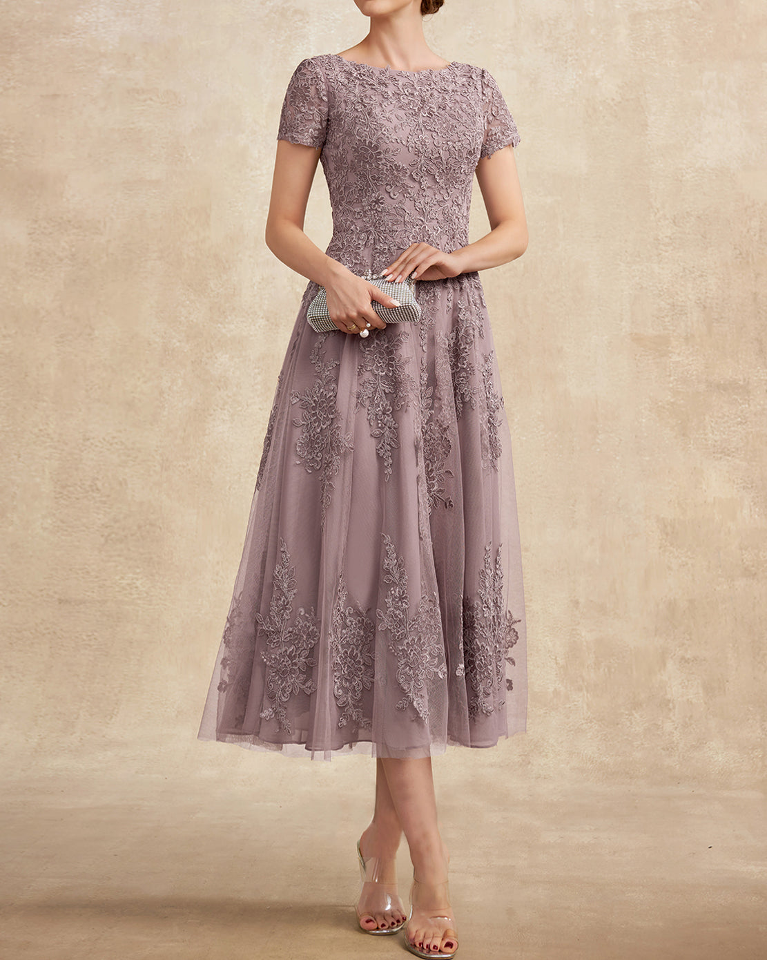 Fashion Elegant Lace Embroidered Dress - 01
