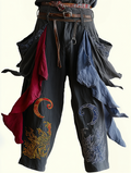 Summer and autumn Japanese men's loose contrast color retro trousers pants 7bed