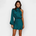 Satin Dress with Asymmetric Design