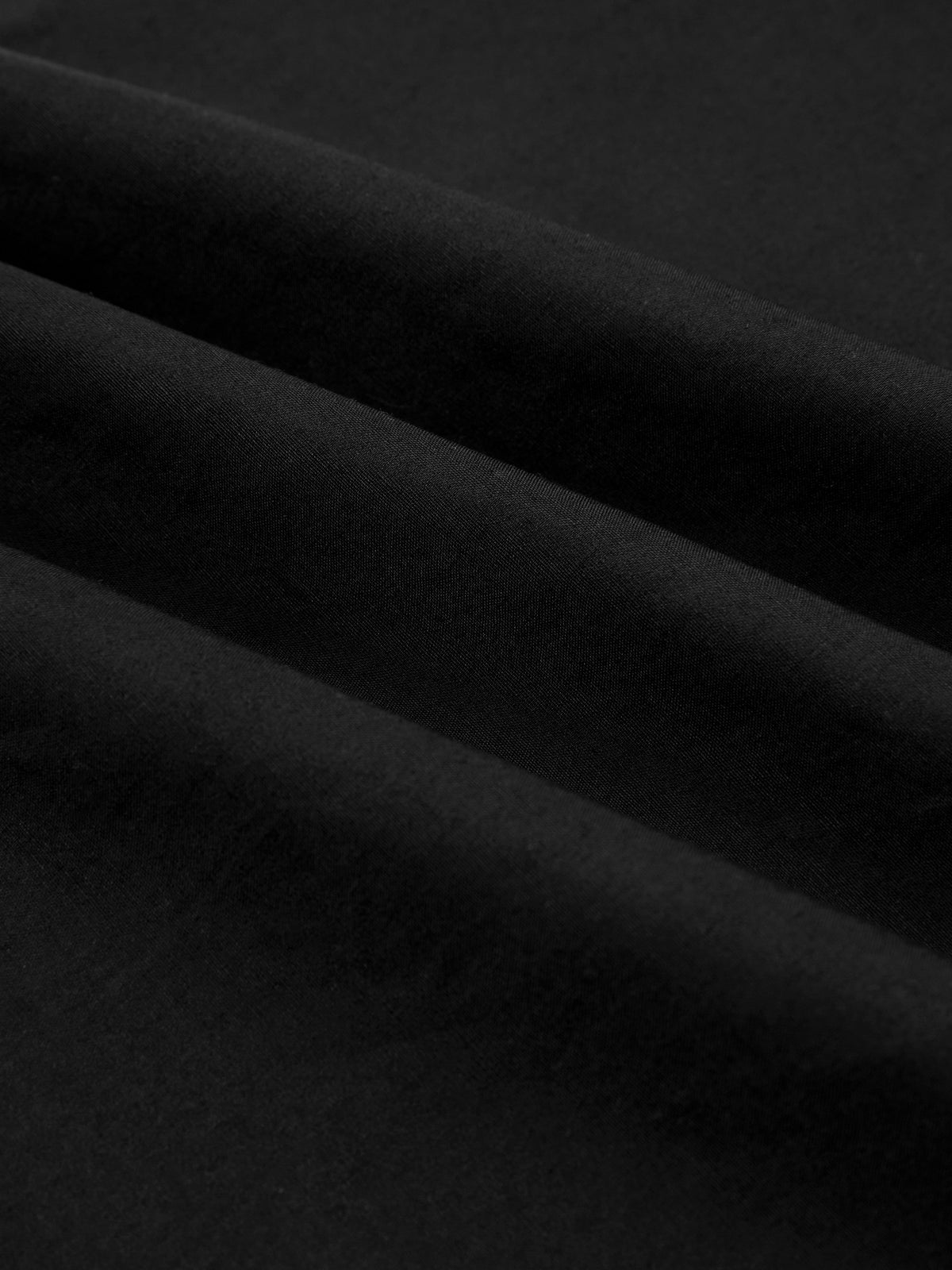 Maxi Cotton Dress, Sleeveless, V Neck, Plain, French Vintage, Black