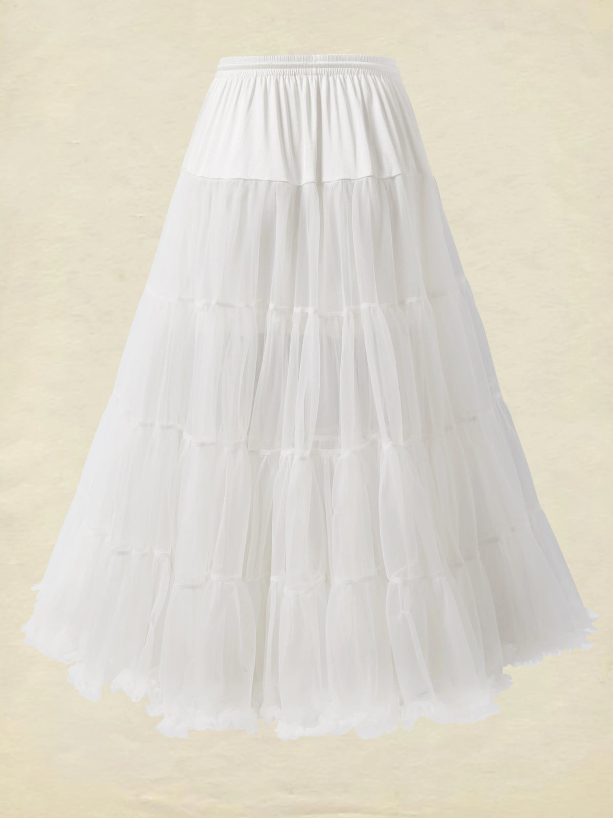 Jane Collection - Multi-Layered Petticoat for Effortless Volume-White